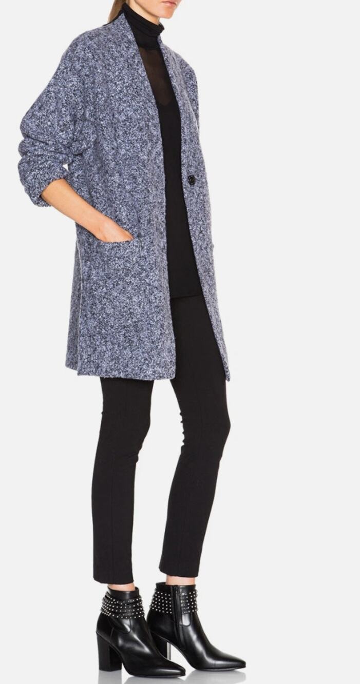 Rag & Bone Diana Wool Blend Knit Sweater Cardigan Oversized Coat Medium
